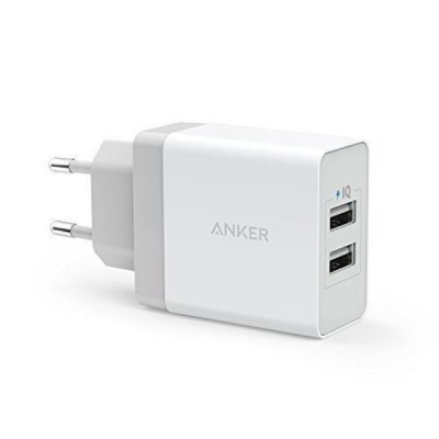 Anker 24W Οικιακός Φορτιστής PowerIQ, VoltageBoost με 2X USB PORTS - ΛΕΥΚΟ - EU PLUG