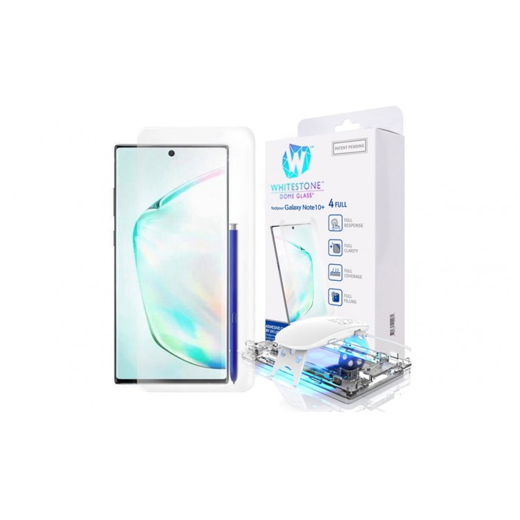 WHITESTONE DOME Γυαλί προστασίας Fullcover 3D 9H 0.33MM FULL CURVED για Samsung Galaxy NOTE 10+ PLUS - ΔΙΑΦΑΝΟ