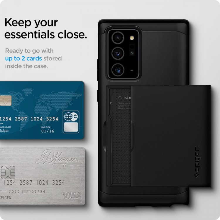 Θήκη SPIGEN SGP Slim Armor CS WALLET για Samsung Galaxy NOTE 20 ULTRA - ΜΑΥΡΟ - ACS01398