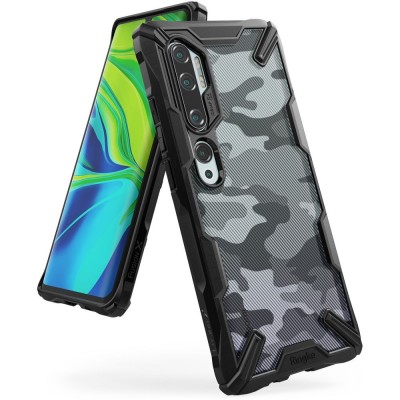 Θήκη RINGKE FUSION X για XIAOMI MI NOTE 10, 10 PRO - CAMO ΜΑΥΡΟ