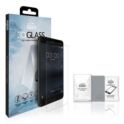 EIGER GLASS Full 3D Tempered Glass 2.5D 9H CASE FRIENDLY Screen Protector for Nokia 6 - Clear - EGSP00134