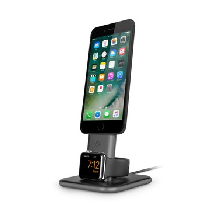 Twelve South HiRise Duet Dual Charging Stand for iPhone and Apple Watch - 12-1634 - SPACE GREY