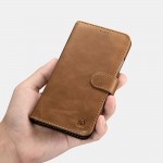 Θήκη ICARER FOLIO Δερμάτινη Leather Magsafe 2in1 Wallet με RFID για Apple iPhone 16 Pro 6.3 5G 2024 - ΚΑΦΕ - WMI16240720