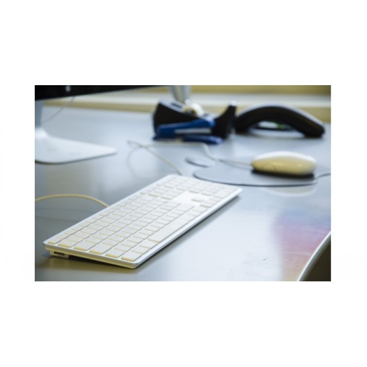 LMP USB ενσύρματο πληκτρολόγιο Αλουμινίου 110 πλήκτρων, 2x USB για Apple Mac, iMac, Macbook - ΕΛΛΗΝΙΚΟ - ΑΣΗΜΙ - KB-1243