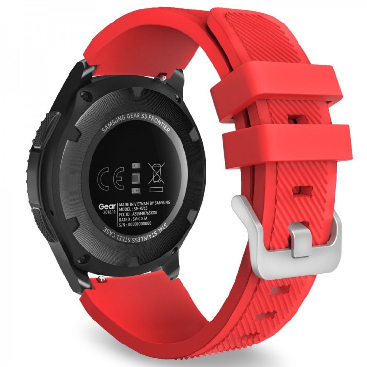 Tech Protect SMOOTHBAND λουράκι για Samsung Galaxy Watch 46mm, Watch 3 45 mm, Gear S3 Frontier/Gear S3 Classic/Huawei Watch GT / GT 2 / GT 2e / GT 2 Pro / GT 3 (46 mm) - ΚΟΚΚΙΝΟ