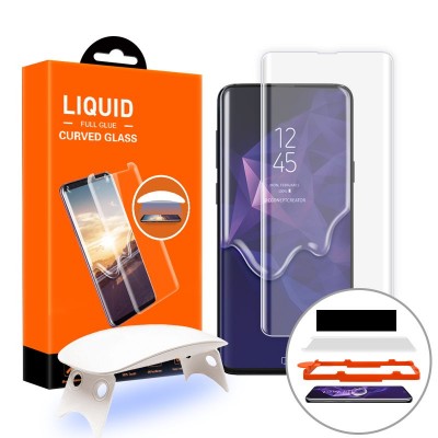 T-MAX UV GLASS Tempered Glass Case Friendly Fullcover 3D FULL CURVED 0.3MM for Samsung Galaxy S10+ PLUS - CLEAR