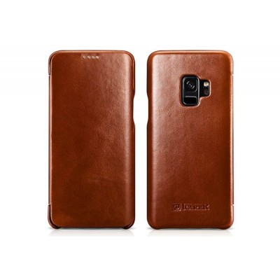 Case ICARER FOLIO Leather VINTAGE for SAMSUNG GALAXY S9 - BROWN
