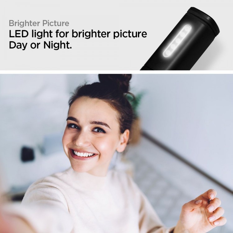 Spigen SGP LED ANGEL ΑΣΥΡΜΑΤΟ Selfie Stick Bluetooth Remote - S550W - MIDNIGHT ΜΑΥΡΟ - 000MP26412