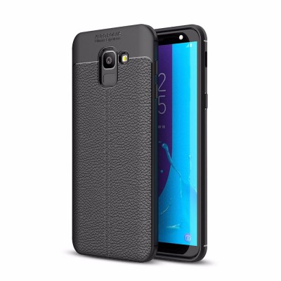 Case TECH PROTECT LEATHER for SAMSUNG GALAXY J6 2018 - BLACK