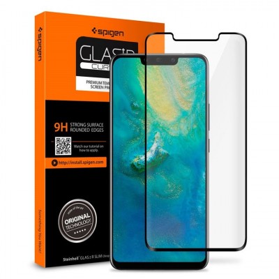 SPIGEN SGP Γυαλί προστασίας GLAST.R HD Full Coverage FC Case Friendly 3D 0.23MM για HUAWEI MATE 20 PRO - ΜΑΥΡΟ - L34GL25408