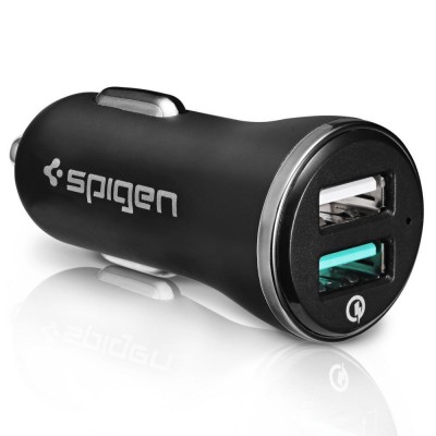 Spigen SGP Φορτιστης Αυτοκινήτου F27QC, QC3.0 2-PORT Dual USB Port - Smart 5V 4.8A - 000CG20643