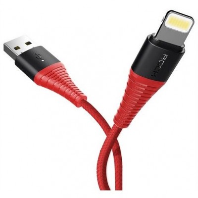 ROCK Charge and Sync LIGHTNING cable 2.0M - RED