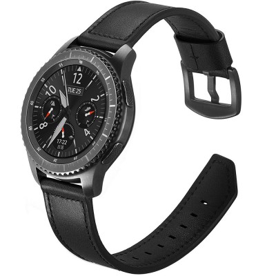 Tech Protect Δερμάτινο λουράκι για Samsung galaxy smartwatch GEAR S3 - ΜΑΥΡΟ