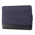 Decoded Γνήσια Δερμάτινη τσάντα Slim Sleeve για Apple MacBook Pro 16 και 15 - ΜΑΥΡΟ DENIM ΜΠΛΕ - DA4SS15BKDM