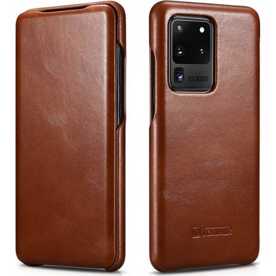 Case ICARER FOLIO Leather VINTAGE for SAMSUNG GALAXY S20 Ultra - Brown - RS-992008-BN