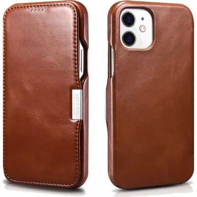 Θήκη ICARER FOLIO Δερμάτινη VINTAGE για Apple iPhone 12 PRO 6.1 - ΚΑΦΕ