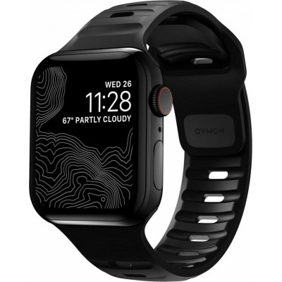 NOMAD Sport Strap V2 LSR Waterproof silicone M/L για Apple Watch SERIES - 42/44/45/46/49mm - ΜΑΥΡΟ - NM1AM10000 