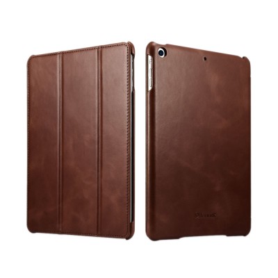 Case ICARER FOLIO Leather VINTAGE for NEW APPLE iPad 9.7 2017,2018 - Brown - RID-707BN