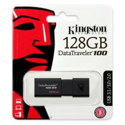 KINGSTON USB Stick Data Traveler 100G3 DT100G3, 128GB USB 3.0 - Black 