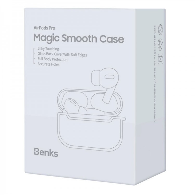 Θήκη Benks Magic Smooth Silicone για Apple AirPods PRO - ΔΙΑΦΑΝΟ ΛΕΥΚΟ - BKS211WHT
