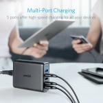 Anker PowerPort SPEED 5 ports USB 63W με Quick Charge 3.0 Επιτραπέζιος φορτιστής HUB - MAΥΡΟ - A2054L11