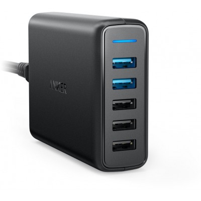 Anker PowerPort SPEED 5 ports USB 63W with Quick Charge 3.0 Desktop Charger HUB - BLACK - A2054L11