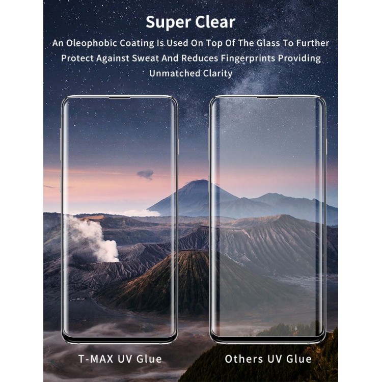 T-MAX UV GLASS Γυαλί προστασίας Case Friendly Fullcover 3D FULL CURVED 0.3MM  για Samsung Galaxy S10+ PLUS - ΔΙΑΦΑΝΟ