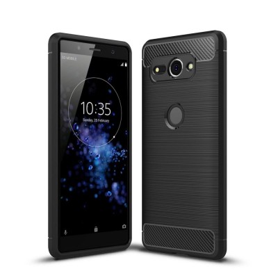 Case TECH PROTECT CARBON for SONY XPERIA XZ2 COMPACT - BLACK