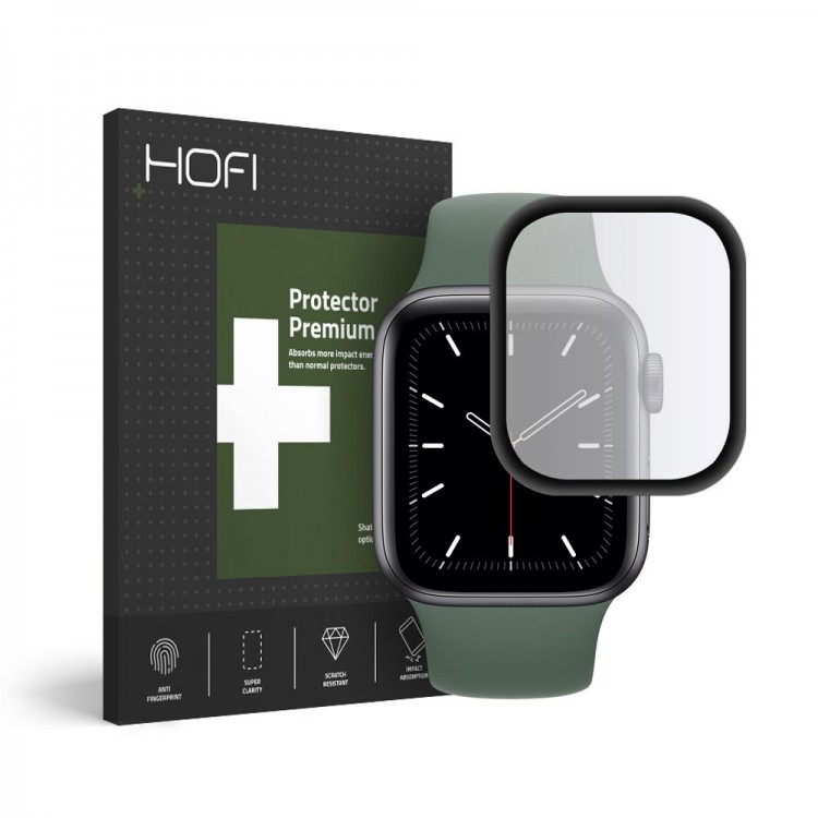 HOFI TEMPERED HYBRID GLASS Anti-Explosion Screen Protector PRO PLUS for Apple Watch 4/5 (40MM) - ΜΑΥΡΟ