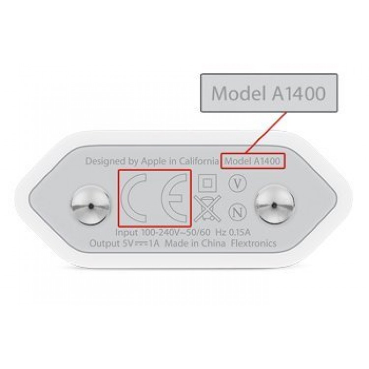 Apple Γνήσιος Φορτιστής Λευκός 5W 1-PORT USB MD813ZM - RETAIL 