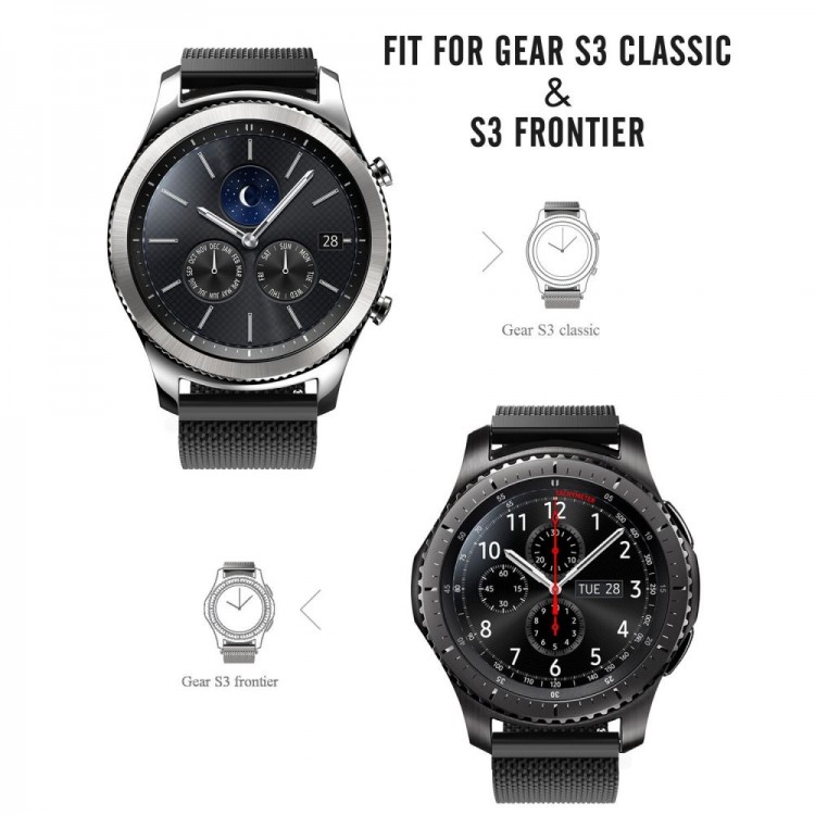 Tech Protect MILANESEBAND λουράκι για Samsung galaxy smartwatch GEAR S3 - ΜΑΥΡΟ