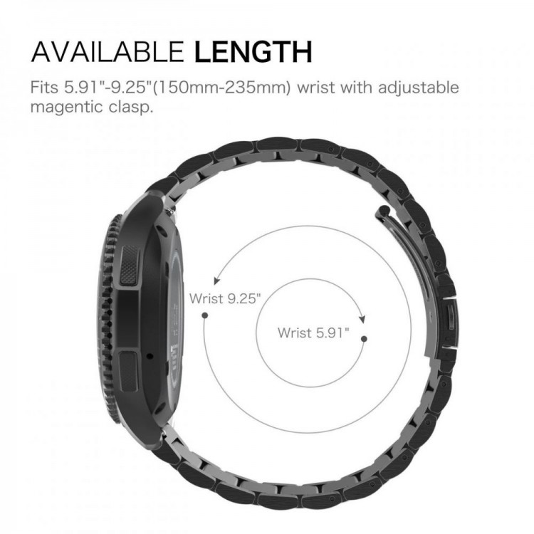 Tech Protect STAINLESS Μπρασελέ λουράκι για NEW Samsung galaxy smartwatch 2018 46MM - ΜΑΥΡΟ