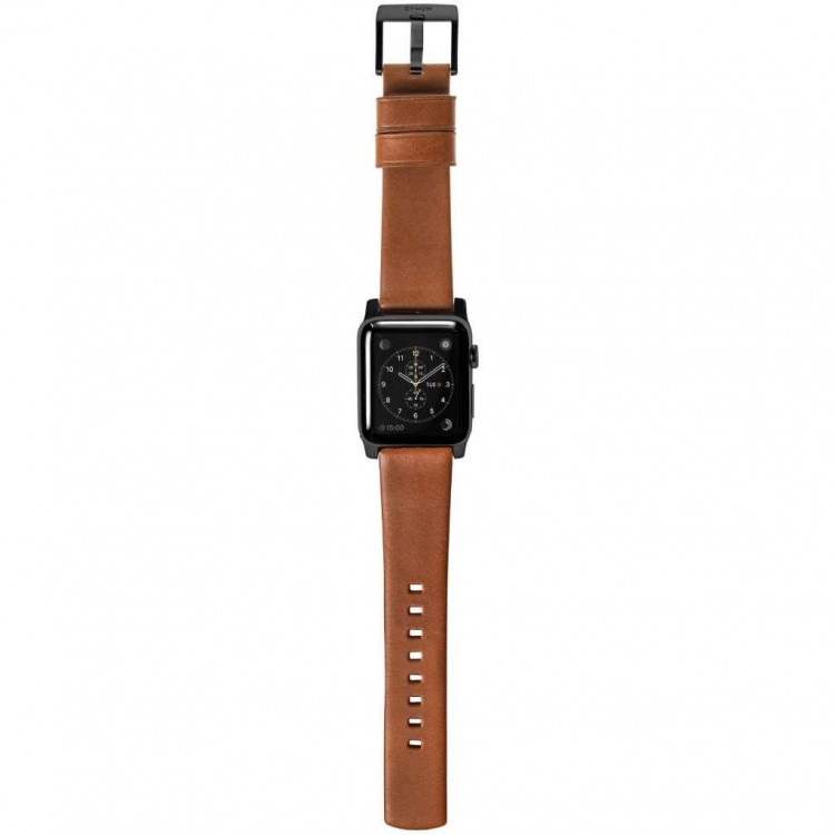 Nomad Horween Δερμάτινο Strap Modern για Apple Watch 1,2,3,4 - 44mm - 42mm - ΚΑΦΕ
