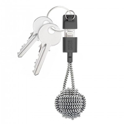 NATIVE UNION Key cable Brelock LIGHTNING mfi for Apple iPhone, 15cm - Zebra - NU-KEY-L-ZEB-NP
