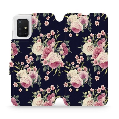 Θήκη TECH PROTECT MOBIWEAR folio για Samsung Galaxy A51 2020 - ΜΑΥΡΟ WILD ROSES - V068P