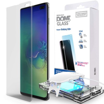 WHITESTONE DOME Tempered Glass Fullcover 3D 9H 0.33MM FULL CURVED for Samsung Galaxy S10 PLUS - CLEAR