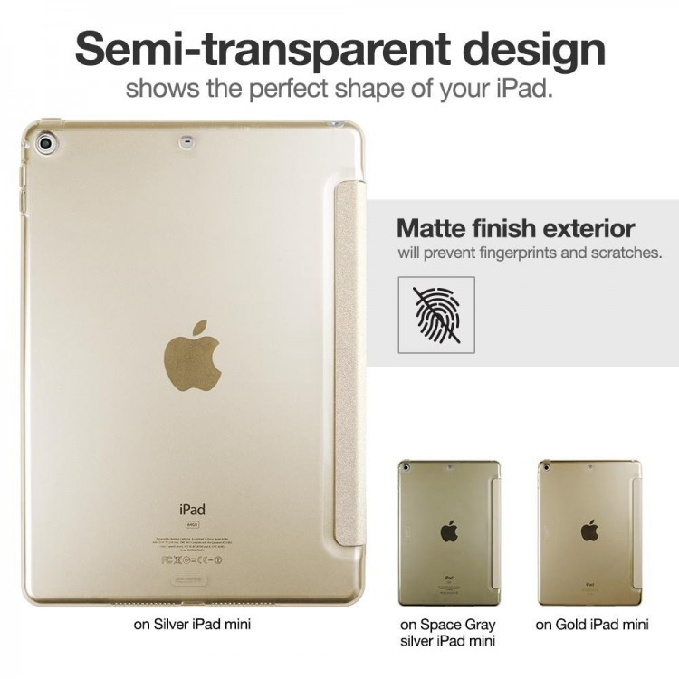 Θήκη ESR FOLIO YIPPEE Smart Μαγνητικό Κάλυμμα για  iPad MINI 4 - ΧΡΥΣΟ