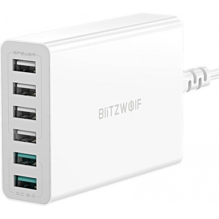 Blitzwolf BW-S15 HUB Desktop Charger 6x USB , QC 3.0, 60W - ΛΕΥΚΟ - BLZ255WHT