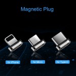 ELOUGH Καλώδιο USB 1.0μ με Μαγνητικό Μετατροπέας USB σε LIGHTNING , 3Amp - E05, 1M - ΜΑΥΡΟ