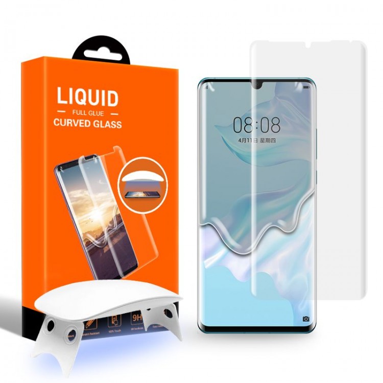 T-MAX UV GLASS Γυαλί προστασίας Case Friendly Fullcover 3D FULL CURVED 0.3MM  για HUAWEI P30 PRO - ΔΙΑΦΑΝΟ