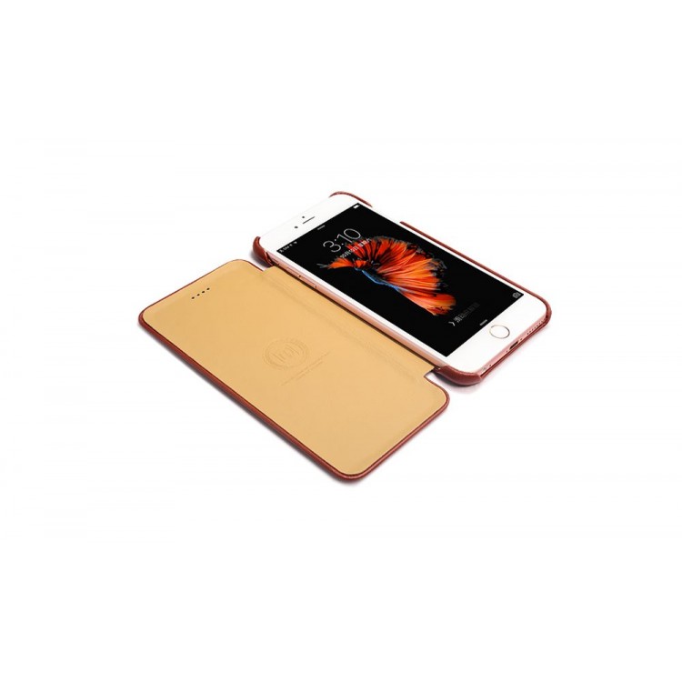 Θήκη iCarer VINTAGE Card Leather Series CURVED EDGE για iPhone 6 6s PLUS - ΚΑΦΕ