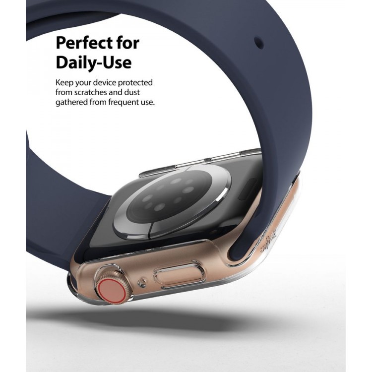 RINGKE SLIM 2-PACK Fit θήκη for Apple Watch 4,5,6,SE - 44MM - ΔΙΑΦΑΝΟ ΜΑΥΡΟ - SLAP0035