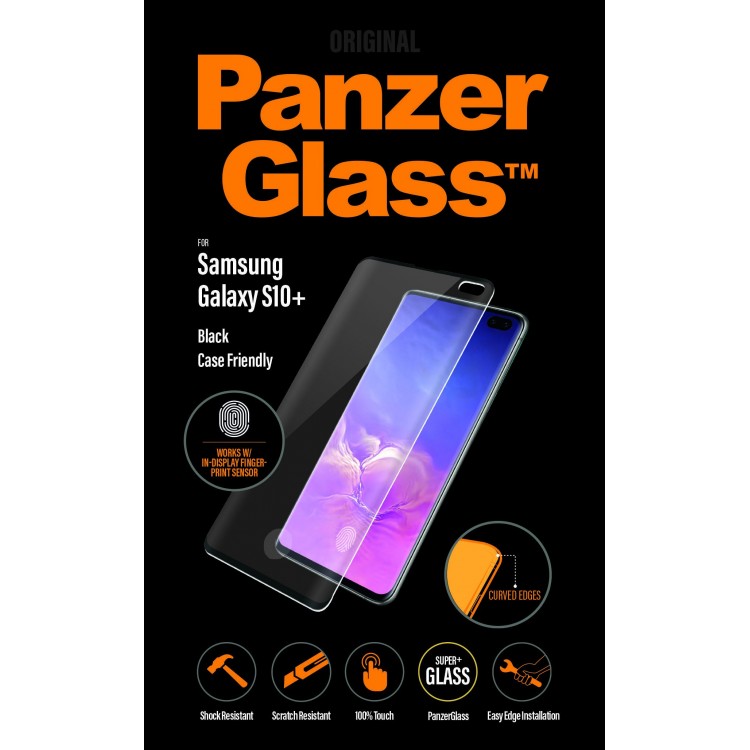 PanzerGlass Γυαλί προστασίας Fullcover Case Friendly Fingerprint 0.3MM για Samsung Galaxy S10 Plus  - ΜΑΥΡΟ