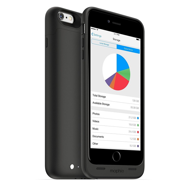 Θήκη Mophie Μπαταρίας space pack 32GB για iPhone 6S PLUS, 6 PLUS με 2.600mAh - ΜΑΥΡΗ