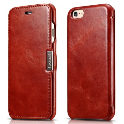Case ICARER FOLIO Leather VINTAGE for Apple iPhone 6 6S PLUS - RED