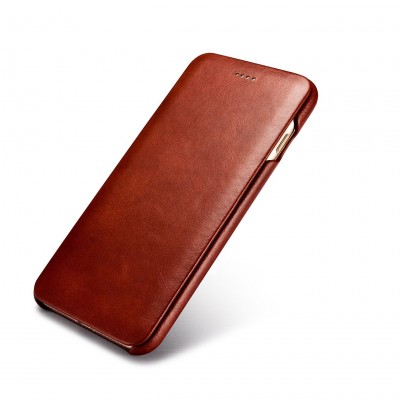 Case ICARER FOLIO Leather Curved Edge VINTAGE for Apple iPhone 6 PLUS, 6S PLUS - BROWN