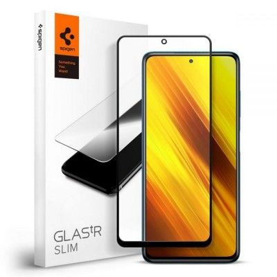 Spigen SGP Tempered Glass GLAS.tR SLIM FC for Xiaomi POCO X3 PRO,X3 NFC - BLACK - AGL02243