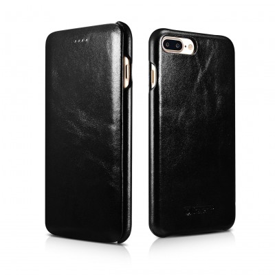 Case ICARER FOLIO Leather Curved Edge VINTAGE for Apple iPhone 6 PLUS, 6S PLUS - BLACK