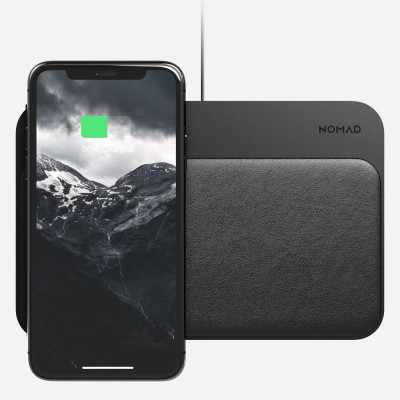 Nomad Base Wireless V3 leather Pad Qi Charger Hub 3x10W with Magnetic Alignment - BLACK - NM01892885 
