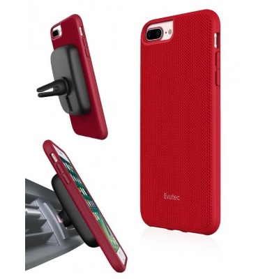 Case Evutec AERGO Ballistic Nylon for Apple iPhone 8,7,6s PLUS with Magnetic Vent mount - RED - AC-67S-MK-BP2